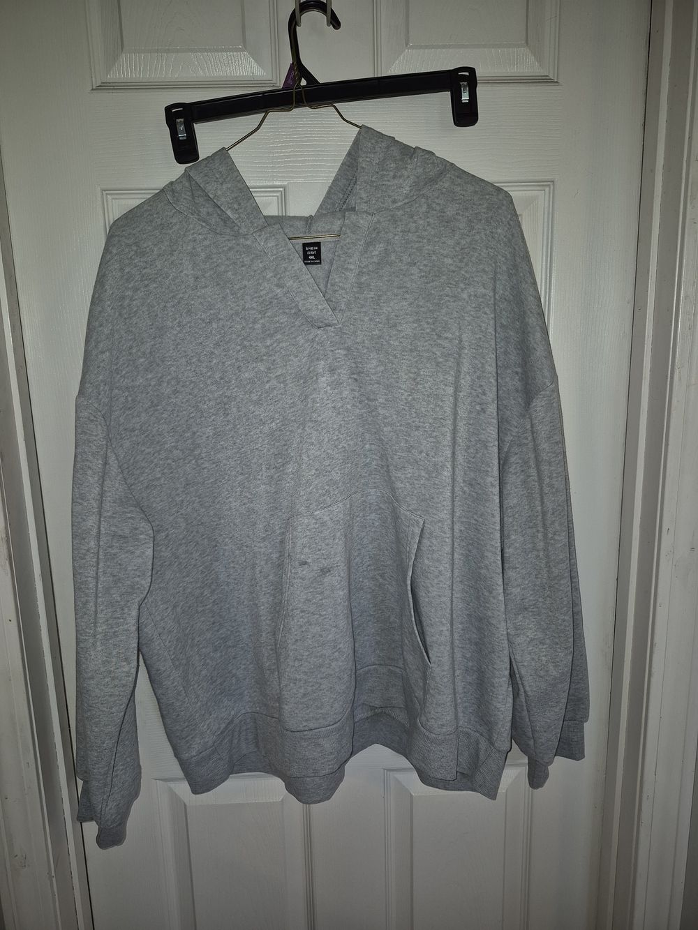 SHEIN Women's Light Gray Zip-Up Hoodie Sweatershirt